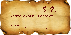 Veszelovszki Norbert névjegykártya